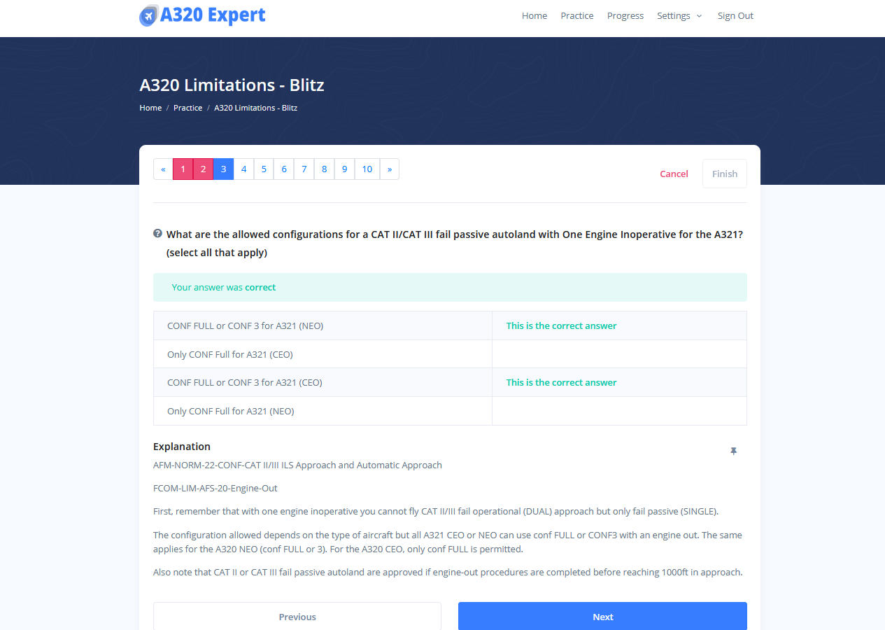 A320 quiz question